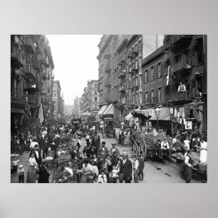 Póster Calle de la mora, NYC, 1900