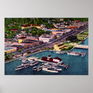 Póster Calle de la playa de la opinión aérea de Daytona