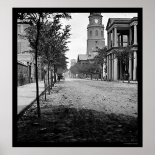 Póster Calle de la reunión en Charleston, SC 1865