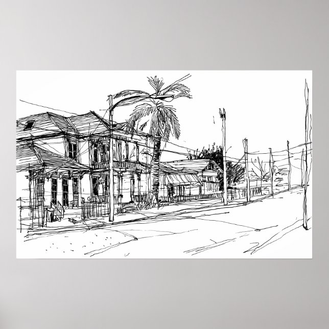 Póster Calle de la Revista, Nueva Orleans (Frente)