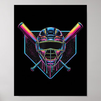 Póster Calle de los fans del béisbol Mascarilla de los ca