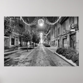 Póster Calle de navidades en Italia Poster