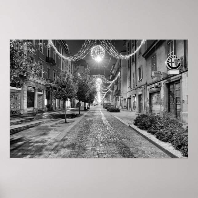 Póster Calle de navidades en Italia Poster (Frente)