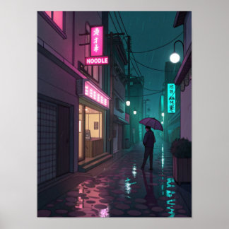 Póster Calle de Neón