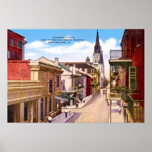 Póster Calle de New Orleans Luisiana Chartres