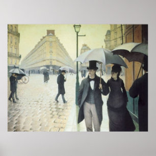 Póster Calle de París, Día de Lluvia por Caillebotte