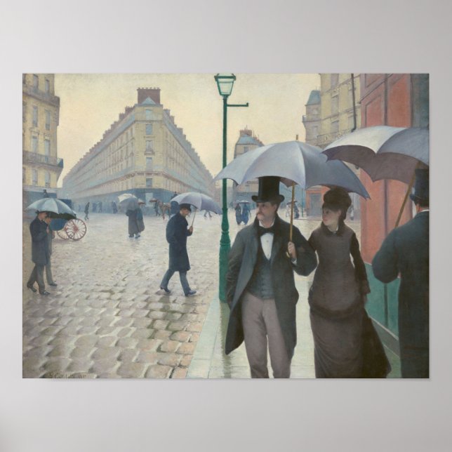 Póster Calle de París, Día de Lluvia, por Gustave Cailleb (Frente)