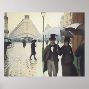 Póster Calle de París, día lluvioso de Caillebotte