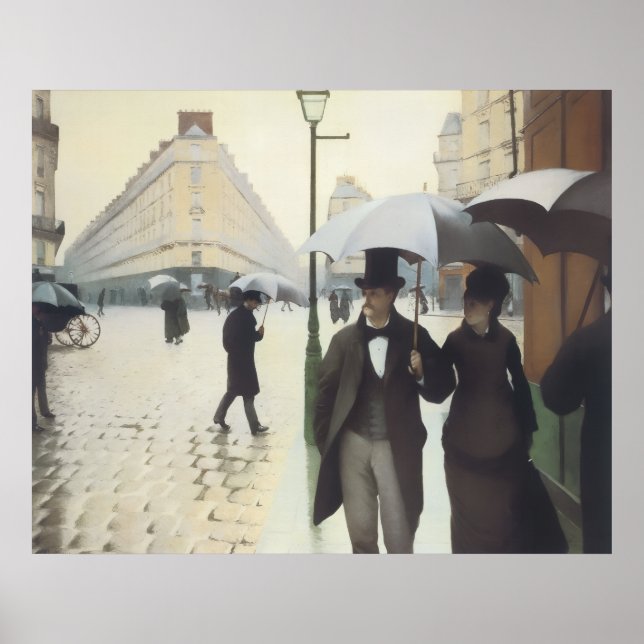Póster Calle de París, día lluvioso de Caillebotte (Frente)