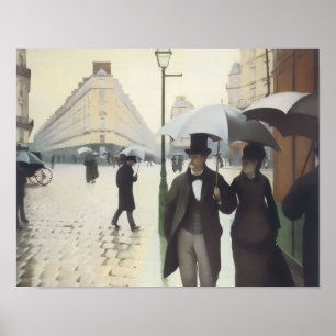 Póster Calle de París, día lluvioso de Caillebotte