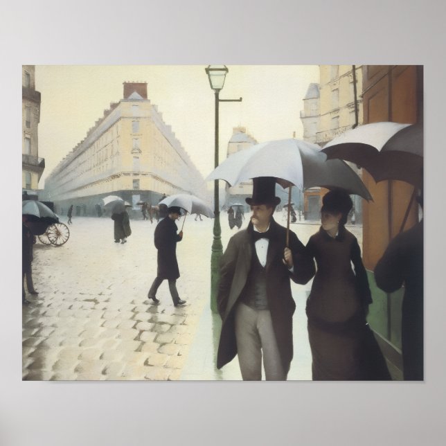 Póster Calle de París, día lluvioso de Caillebotte (Frente)