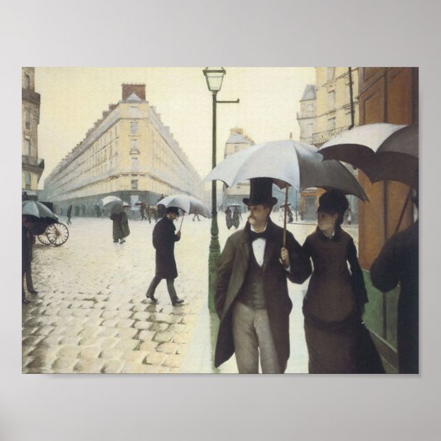 Póster Calle de París, día lluvioso de Caillebotte (Frente)