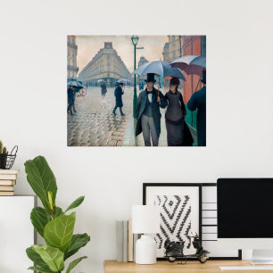 Póster Calle de París en día lluvioso   Gustave Caillebot