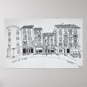 Póster Calle de Toledo calle comercial, Madrid, España