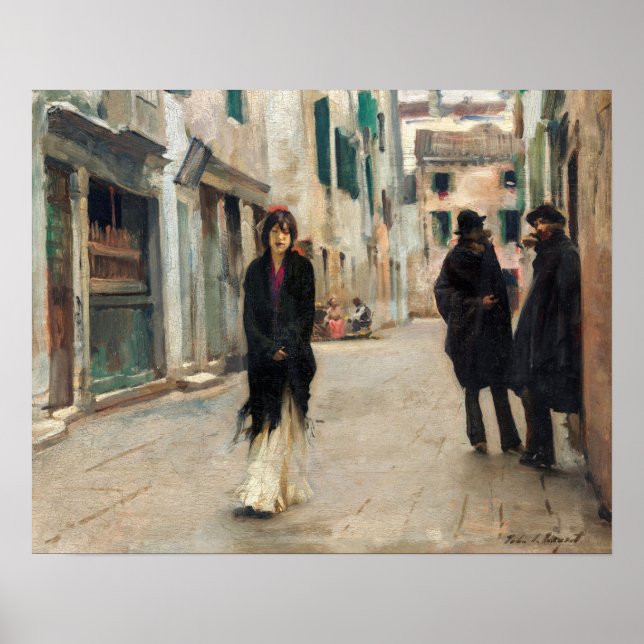 Póster Calle de Venecia (1882) de John Singer Sargent (Frente)