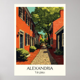 Póster Calle del casco antiguo de Alexandria Virginia