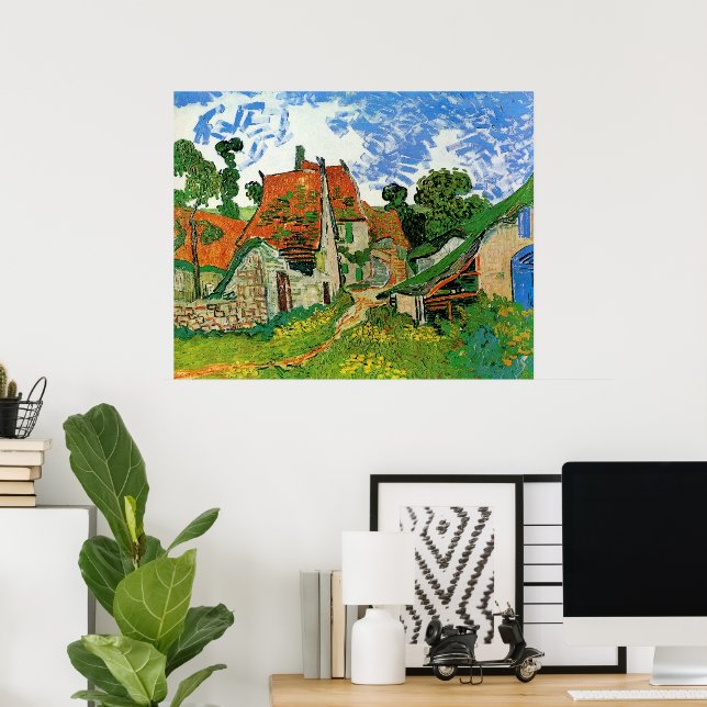 Póster Calle del pueblo de Vincent van Gogh (Oficina en casa)
