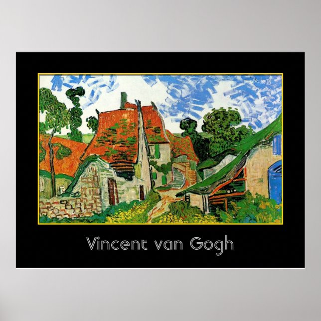 Póster Calle del pueblo en Auvers, Vincent van Gogh (Frente)