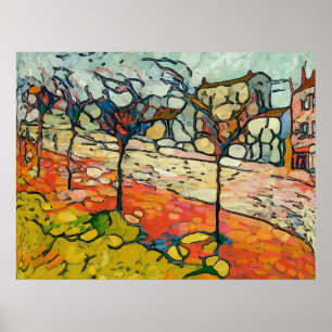 Póster Calle del pueblo, estilo Matisse