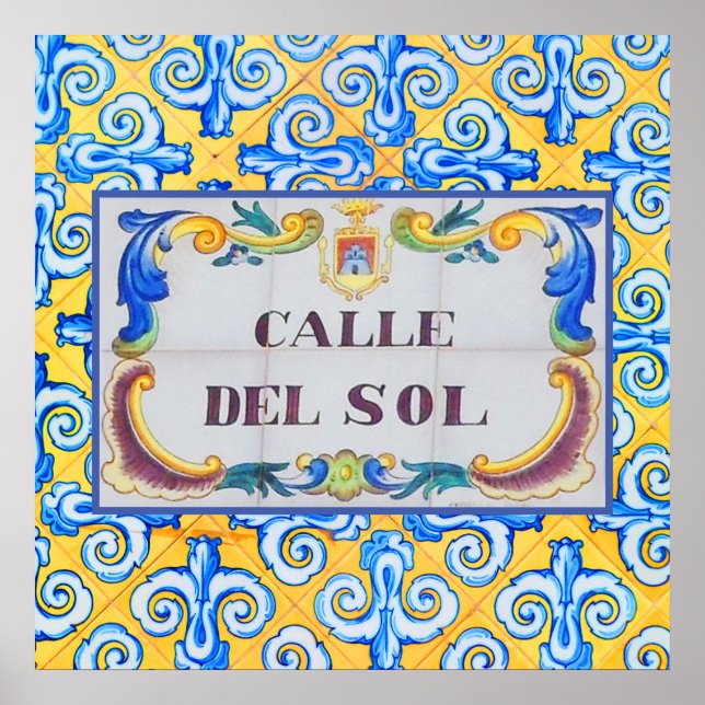 Póster Calle Del Sol Calle del Sol Calle España Nombre de (Frente)