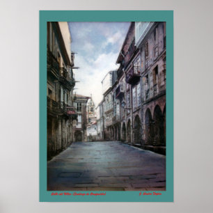 Póster Calle del Villar (Santiago de Compostela)