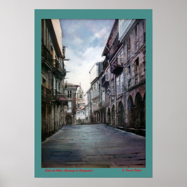 Póster Calle del Villar (Santiago de Compostela) (Frente)