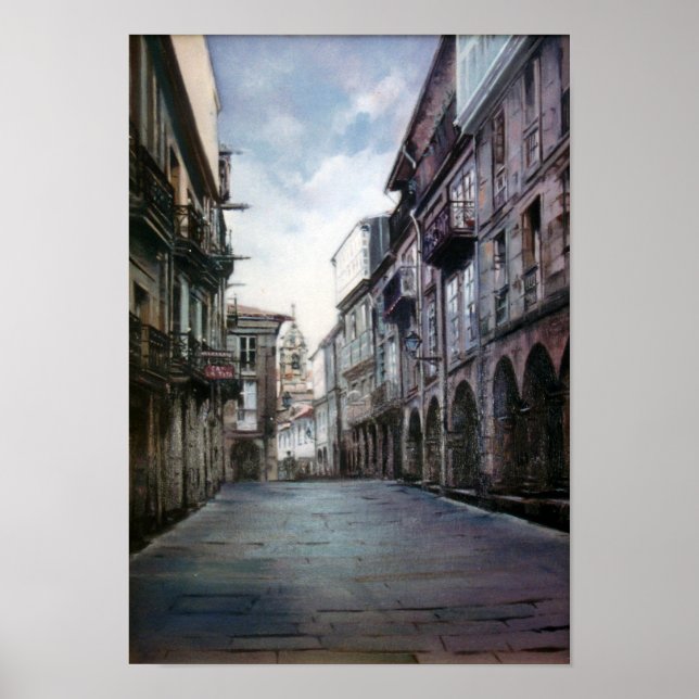 Póster Calle del Villar (Santiago de Compostela) (Frente)
