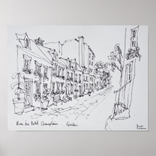 Póster Calle du Petit Champlain, Quebec, Canadá