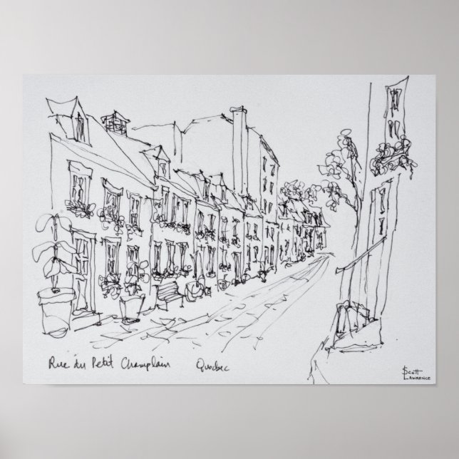 Póster Calle du Petit Champlain, Quebec, Canadá (Frente)
