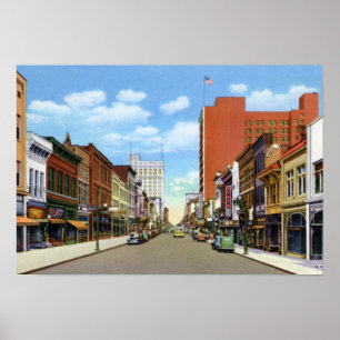 Póster Calle Elm de Greensboro Carolina del Norte