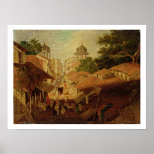 Póster Calle en Patna, c.1825 (aceite sobre lienzo)