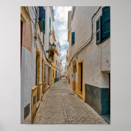 Póster Calle estrecha de Ciutadella - Menorca, España