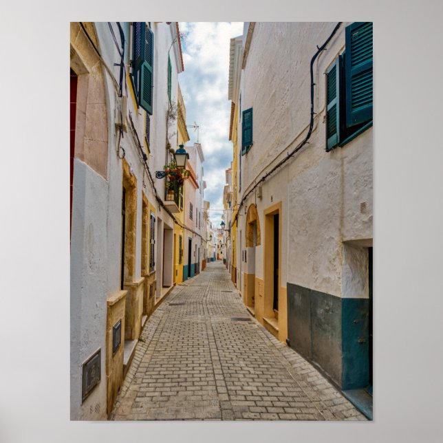 Póster Calle estrecha de Ciutadella - Menorca, España (Frente)