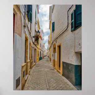 Póster Calle estrecha de Ciutadella - Menorca, España