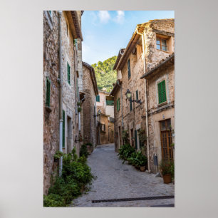 Póster Calle estrecha del pueblo de Valldemossa - Mallorc