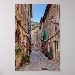 Póster Calle estrecha del pueblo de Valldemossa - Mallorc