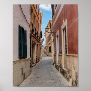 Póster Calle estrecha en Ciutadella - Menorca, España