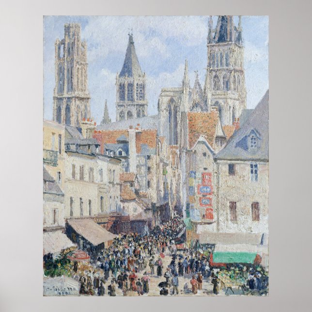 Póster Calle Grocery de Pissarro, Rouen (Frente)