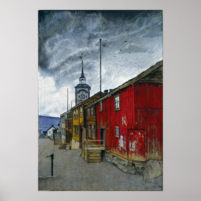 Póster Calle Harald Sohlberg en Røros (Frente)