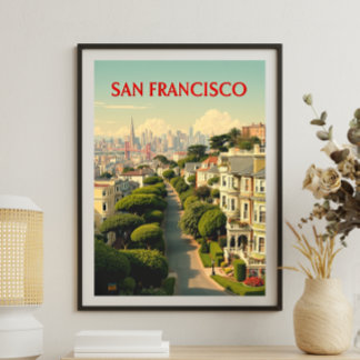 Póster Calle Lombard, San Francisco | Retro vintage