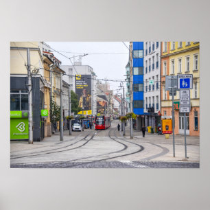 Póster Calle moderna de Bratislava, Eslovaquia