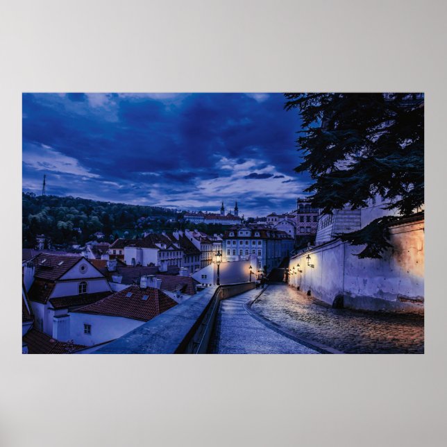 Póster Calle nocturna de Praga (Frente)