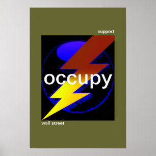 Póster calle occupy wall de apoyo
