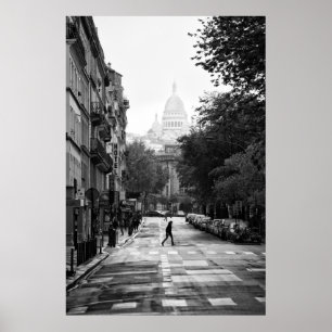 Póster Calle parisiense y Sacre Coeur - poster