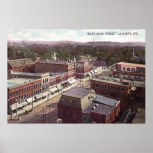 Póster Calle principal del oeste de Porte Indiana del La