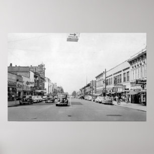 Póster Calle principal en Walla Walla, fotografía de WA