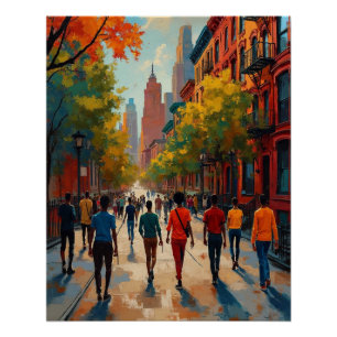 Póster Calle sofisticada del Renacimiento de Harlem