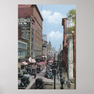 Póster Calle St Catherine de Montreal Quebec Canadá