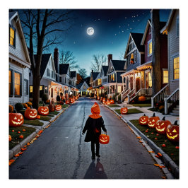 Póster Calle Trick o Treth - Noche de Halloween de lo más
