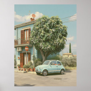 Póster Calle Veraniega Italiana Vintage